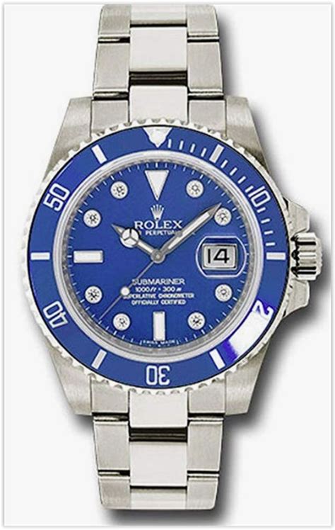 rolex oyster perpetual submariner blue white|rolex submariner blue face price.